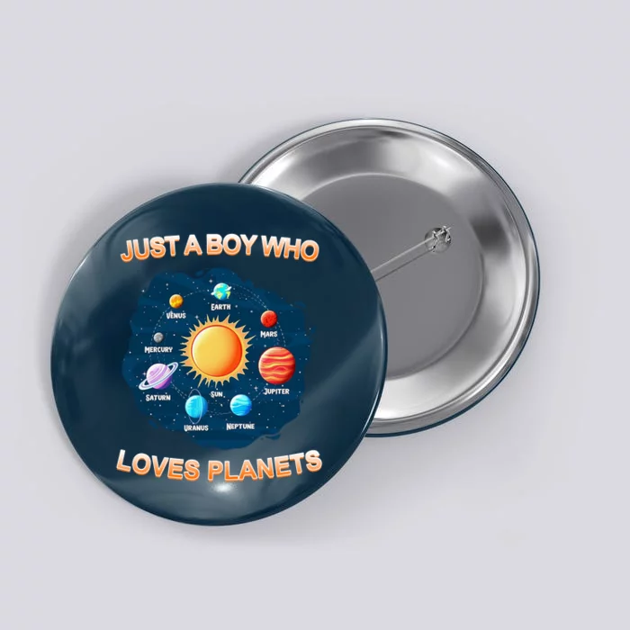 Just A Boy Who Loves Planets Button