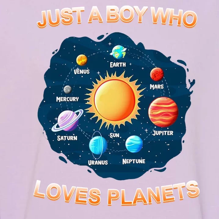 Just A Boy Who Loves Planets Garment-Dyed Sweatshirt