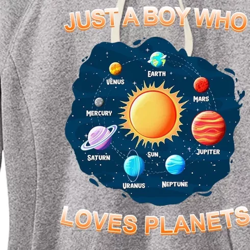 Just A Boy Who Loves Planets Women's Fleece Hoodie