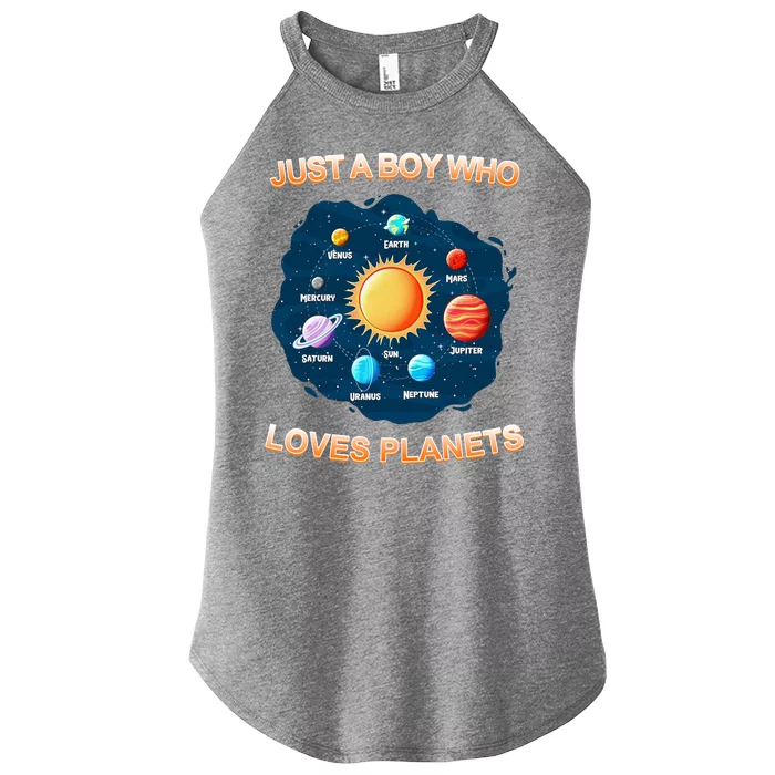 Just A Boy Who Loves Planets Women’s Perfect Tri Rocker Tank