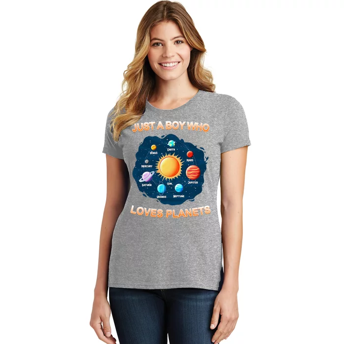 Just A Boy Who Loves Planets Women's T-Shirt