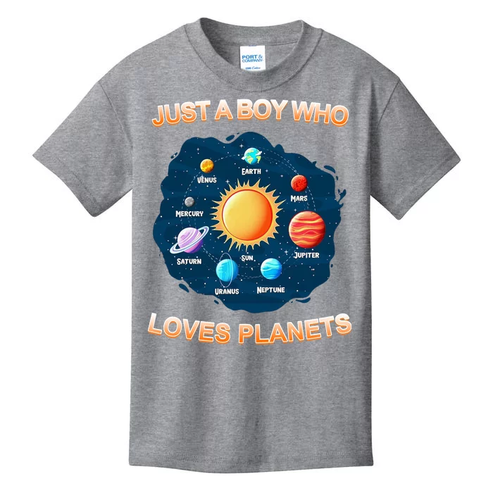 Just A Boy Who Loves Planets Kids T-Shirt