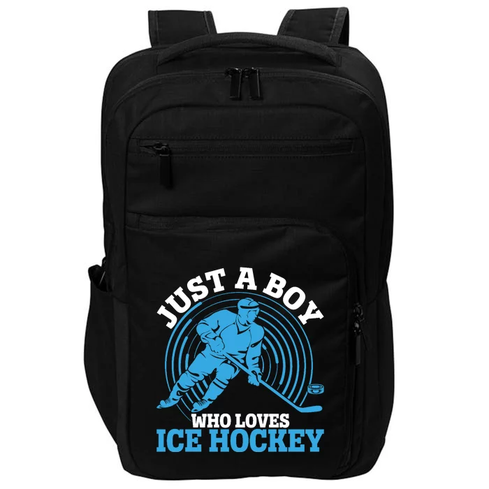 Just A Boy Who Loves Ice Hockey For Hockey Impact Tech Backpack