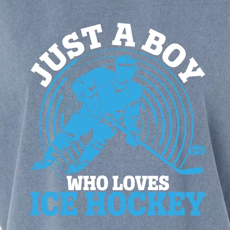 Just A Boy Who Loves Ice Hockey For Hockey Garment-Dyed Women's Muscle Tee