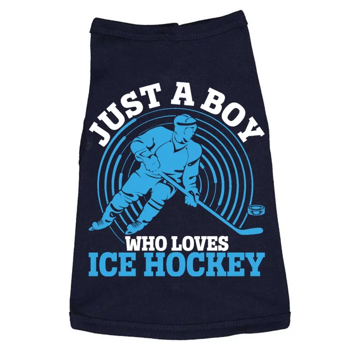 Just A Boy Who Loves Ice Hockey For Hockey Doggie Tank