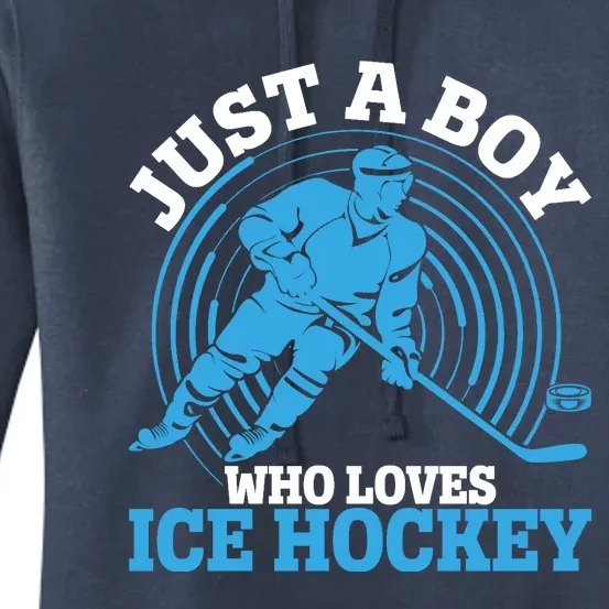 Just A Boy Who Loves Ice Hockey For Hockey Women's Pullover Hoodie