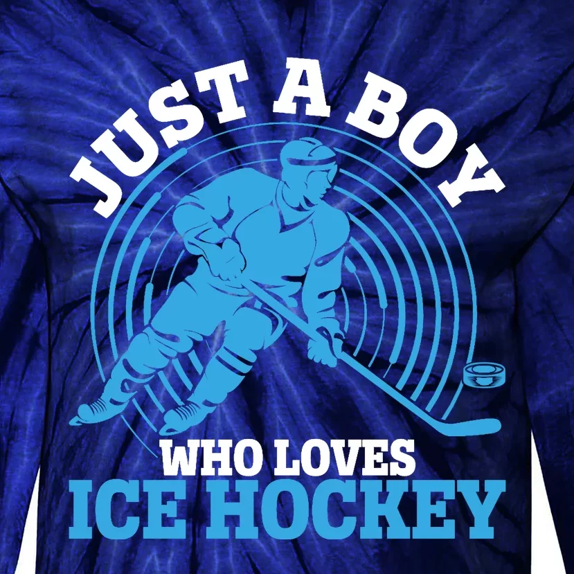 Just A Boy Who Loves Ice Hockey For Hockey Tie-Dye Long Sleeve Shirt