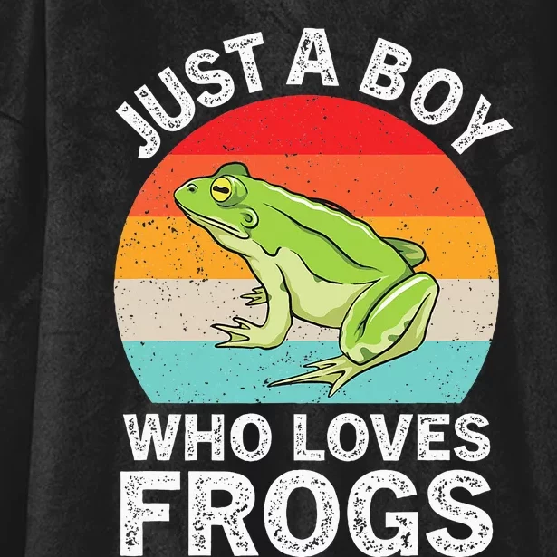 Just A Boy Who Loves Frogs Hooded Wearable Blanket