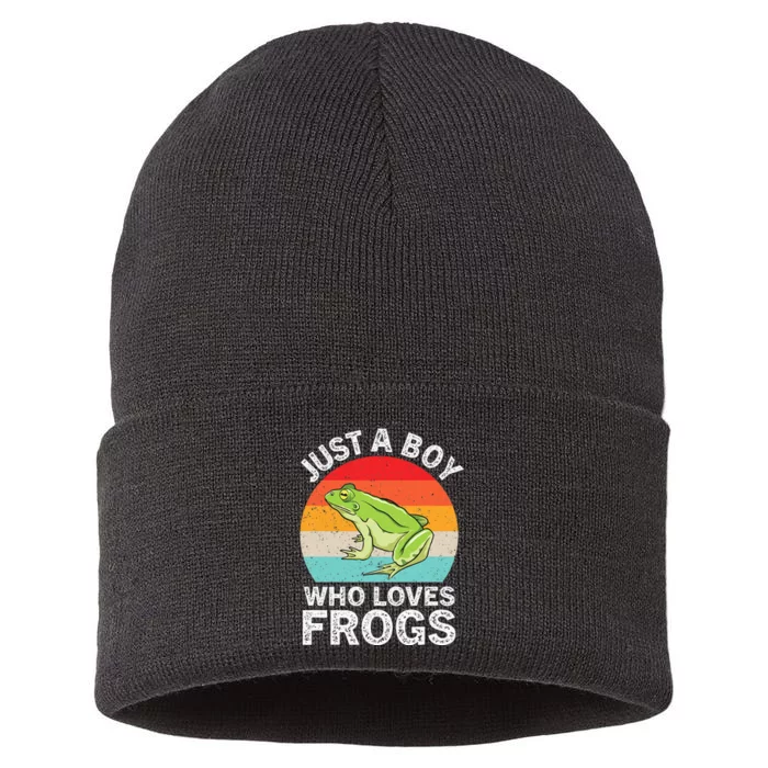 Just A Boy Who Loves Frogs Sustainable Knit Beanie