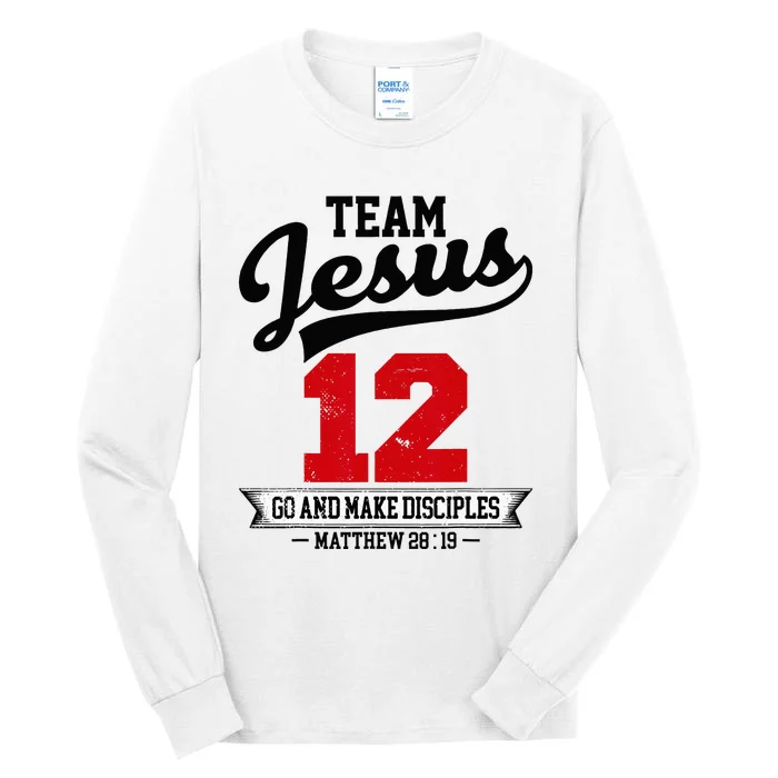 Jesus And Baseball Team Jesus Christian Matthew 28 19 Love Tall Long Sleeve T-Shirt