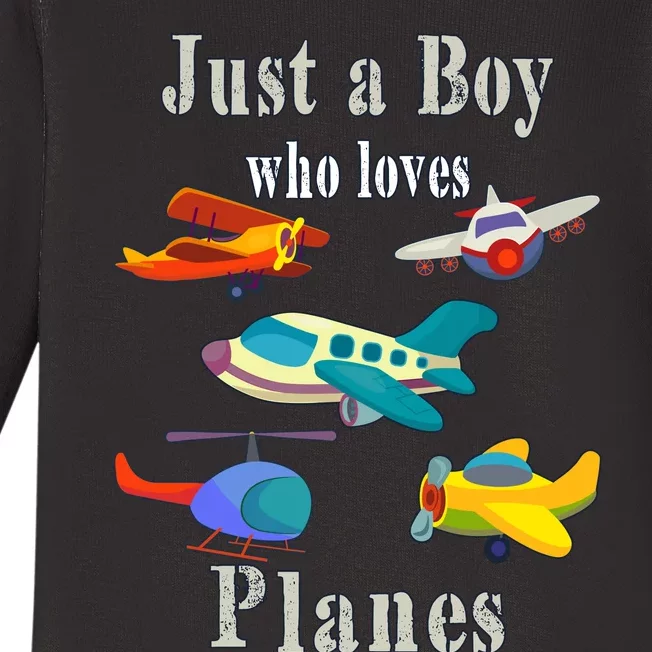 Just A Boy Who Loves Planes Airplane Baby Long Sleeve Bodysuit