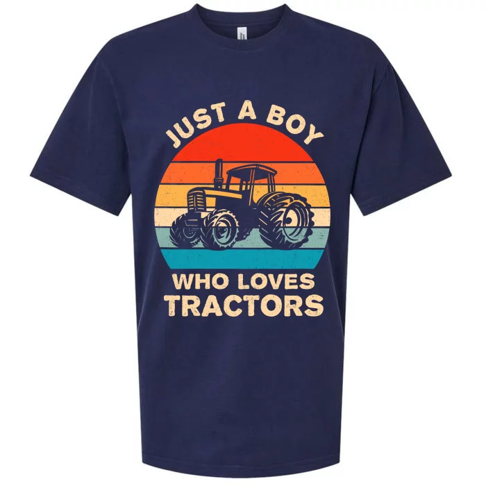 Just A Boy Who Loves Tractors Farm Kids Birthday Gift Sueded Cloud Jersey T-Shirt