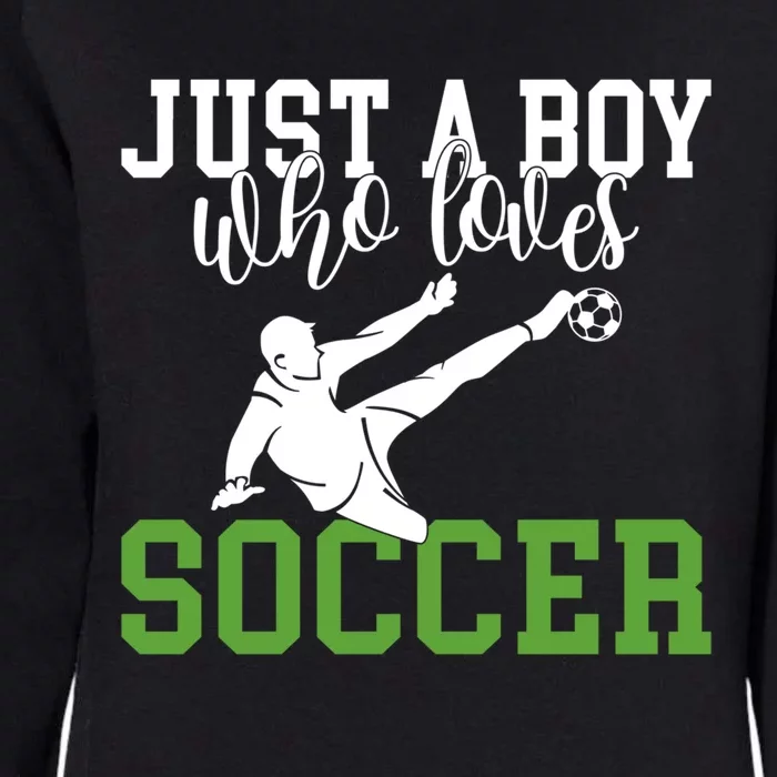 Just A Boy Who Loves Soccer Gift Womens California Wash Sweatshirt