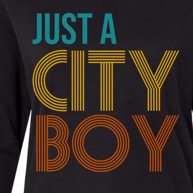 Just A City Boy Funny Womens Cotton Relaxed Long Sleeve T-Shirt