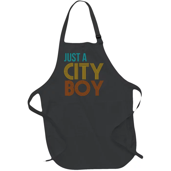 Just A City Boy Funny Full-Length Apron With Pocket