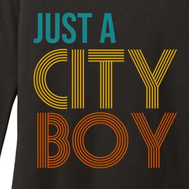 Just A City Boy Funny Womens CVC Long Sleeve Shirt