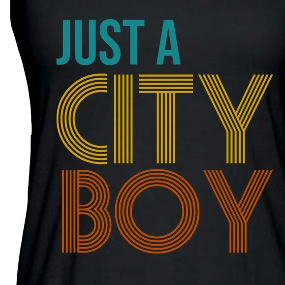 Just A City Boy Funny Ladies Essential Flowy Tank