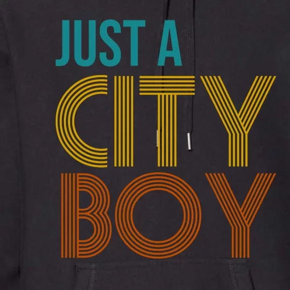 Just A City Boy Funny Premium Hoodie