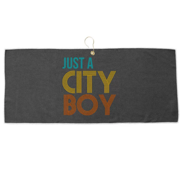 Just A City Boy Funny Large Microfiber Waffle Golf Towel