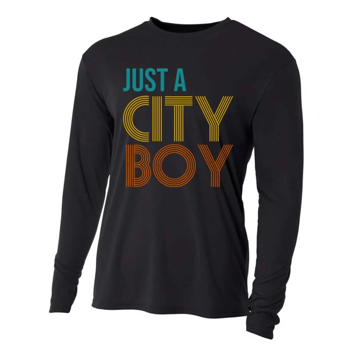 Just A City Boy Funny Cooling Performance Long Sleeve Crew