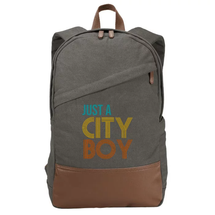 Just A City Boy Funny Cotton Canvas Backpack