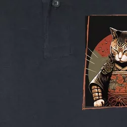 Japanese Art Cat Ninja Ukiyo-e Anime Style Samurai Cat Softstyle Adult Sport Polo