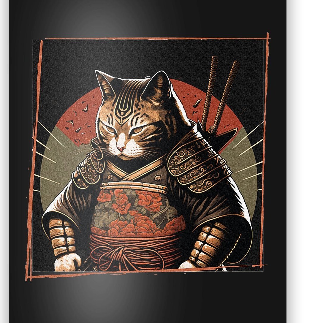 Japanese Art Cat Ninja Ukiyo-e Anime Style Samurai Cat Poster ...