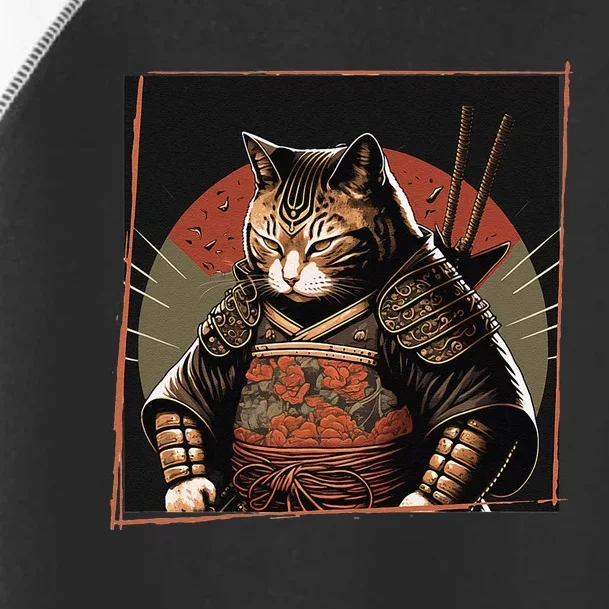 Japanese Art Cat Ninja Ukiyo-e Anime Style Samurai Cat Toddler Fine Jersey T-Shirt