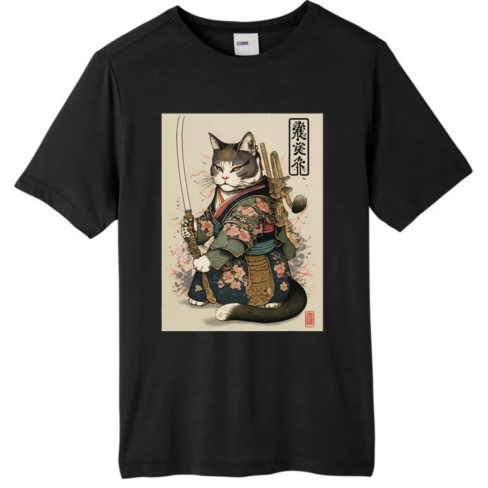 Japanese Art Cat Ninja Ukiyo-e Anime Style Samurai Cat ChromaSoft Performance T-Shirt