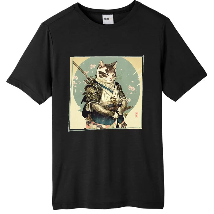 Japanese Art Cat Ninja Ukiyo-e Anime Style Samurai Cat ChromaSoft Performance T-Shirt