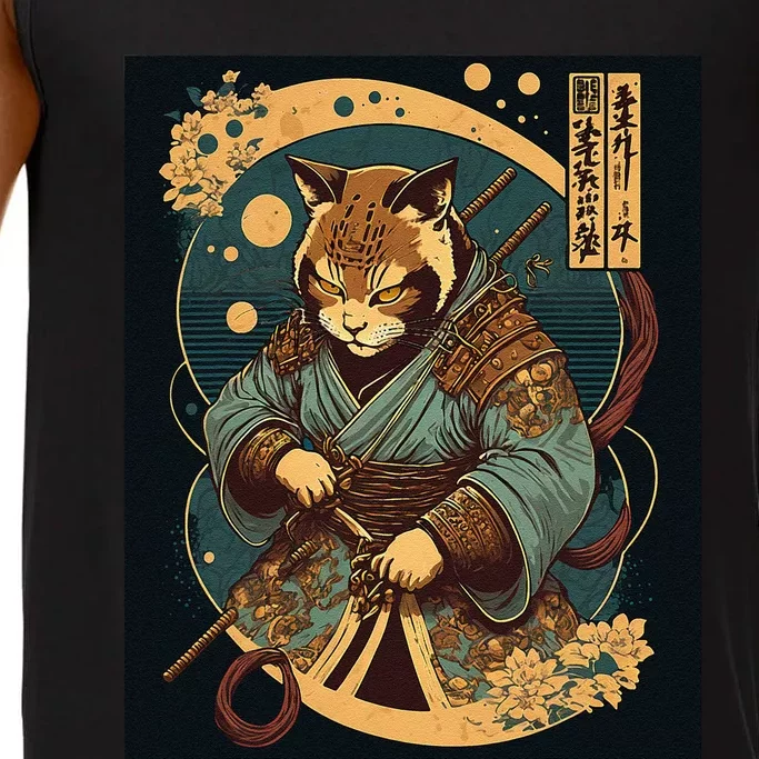 Japanese Art Cat Ninja Ukiyo-e Anime Style Samurai Cat Comfort Colors® Tank Top