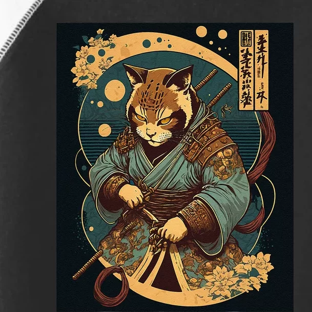 Japanese Art Cat Ninja Ukiyo-e Anime Style Samurai Cat Toddler Fine Jersey T-Shirt