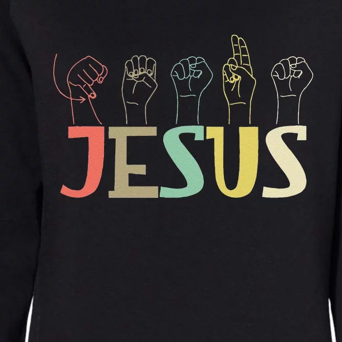 Jesus ASL Christian Deaf DHH ASL Teacher Sign Language Womens California Wash Sweatshirt