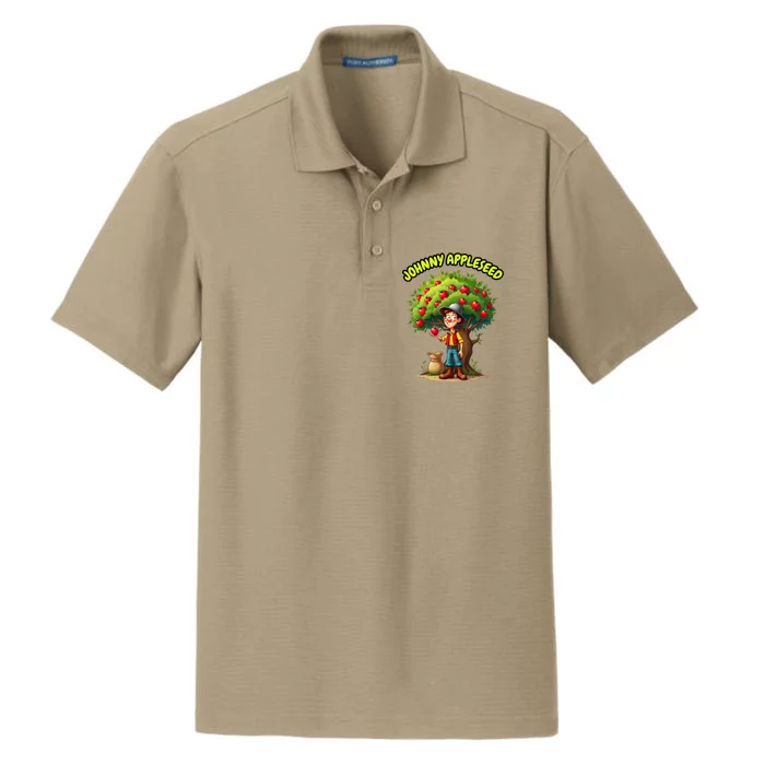 Johnny Appleseed Costume Dry Zone Grid Performance Polo