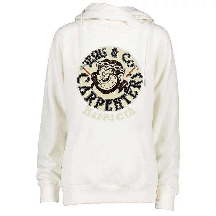 Jesus And Co Carpenters Funny Womens Funnel Neck Pullover Hood