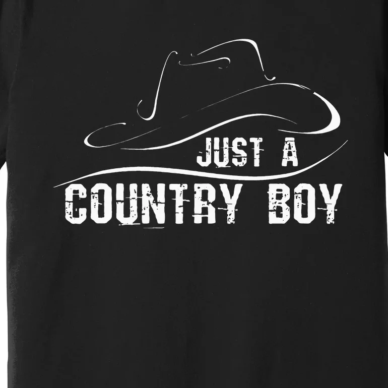 Just a Country country living cow hat Premium T-Shirt