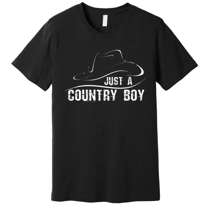 Just a Country country living cow hat Premium T-Shirt