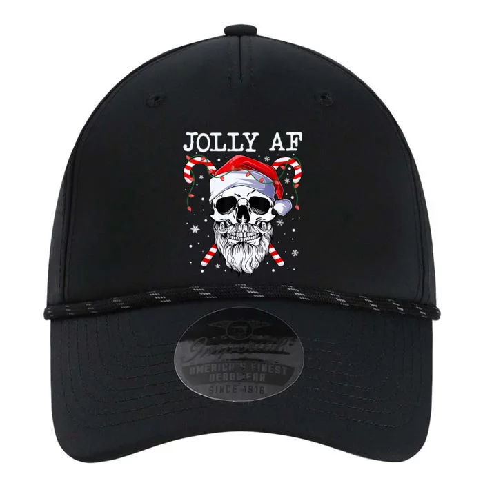 Jolly Af Christmas Skull Santa Hat Happy Xmas Holidays Retro Performance The Dyno Cap