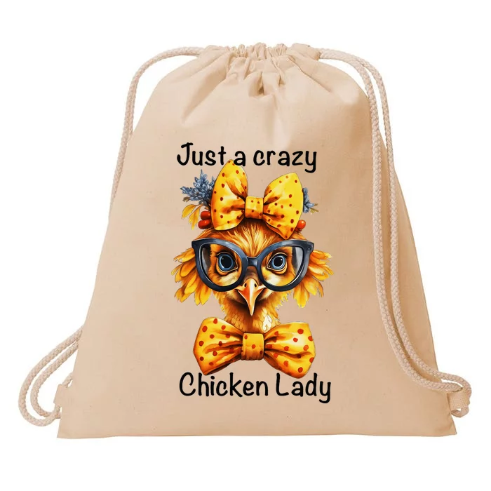 Just A Crazy Chicken Lady Farm Chicken Lover Famer Chicken Drawstring Bag