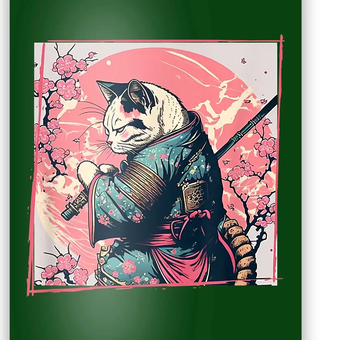 Japanese Art Cat Ninja Ukiyo E Anime Style Samurai Cat Poster