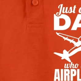 Just A Cool Dad Who Loves Airplanes Gift Dry Zone Grid Performance Polo