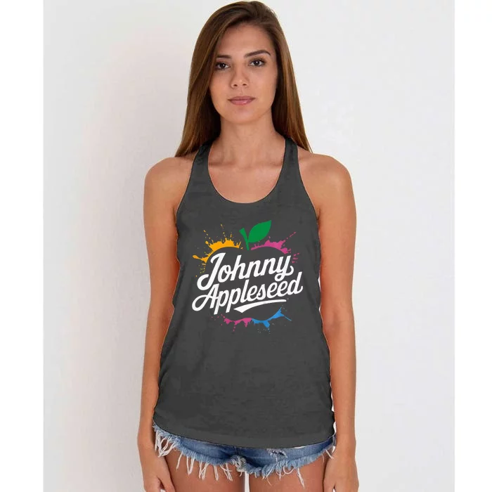 Johnny Appleseed Costume Celebrate Apples Farmer Women's Knotted Racerback Tank