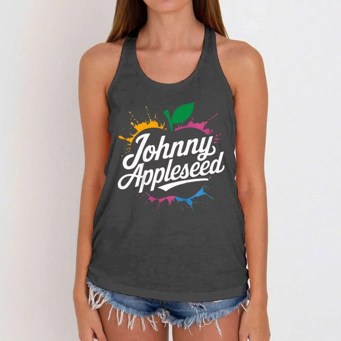 Johnny Appleseed Costume Celebrate Apples Farmer Women's Knotted Racerback Tank