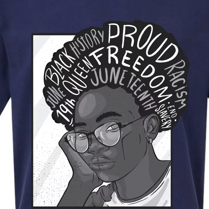 Juneteenth Afro Celebration Representation Gift Sueded Cloud Jersey T-Shirt