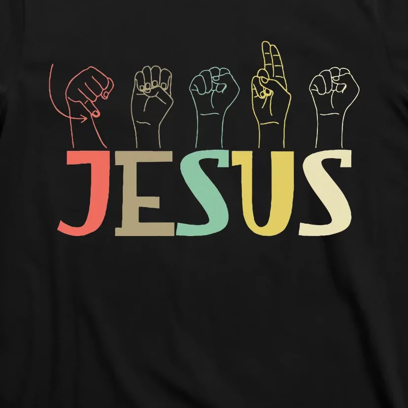 Jesus Asl Christian Deaf Dhh Asl Teacher Sign Language T-Shirt