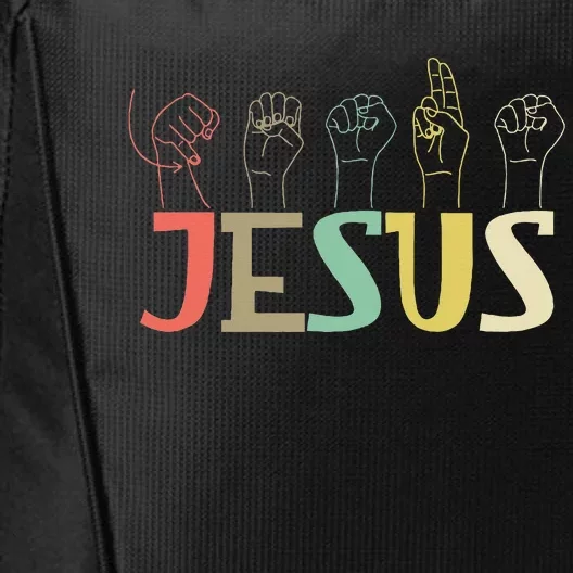 Jesus Asl Christian Deaf Dhh Asl Teacher Sign Language City Backpack