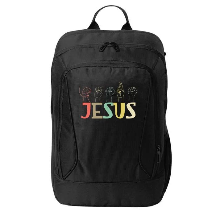 Jesus Asl Christian Deaf Dhh Asl Teacher Sign Language City Backpack