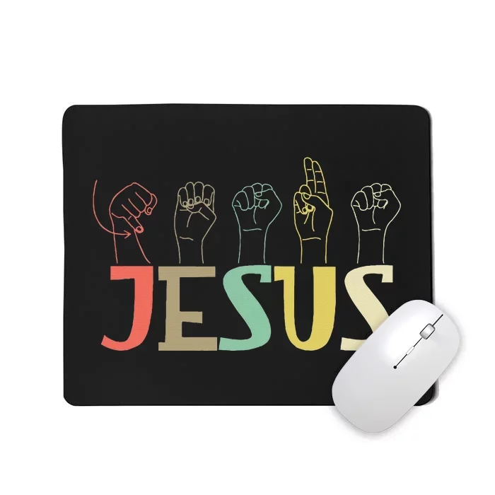 Jesus Asl Christian Deaf Dhh Asl Teacher Sign Language Mousepad