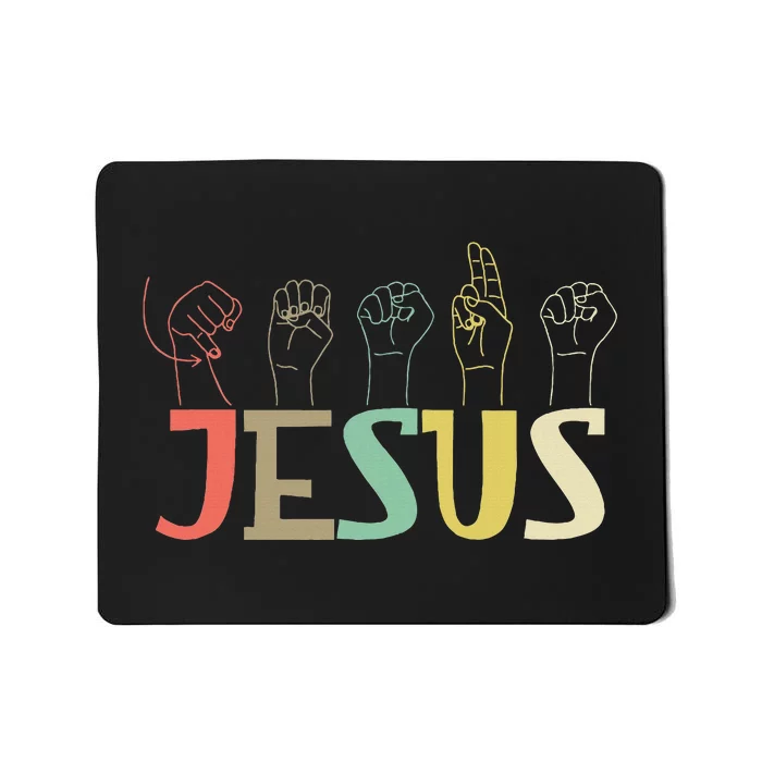 Jesus Asl Christian Deaf Dhh Asl Teacher Sign Language Mousepad