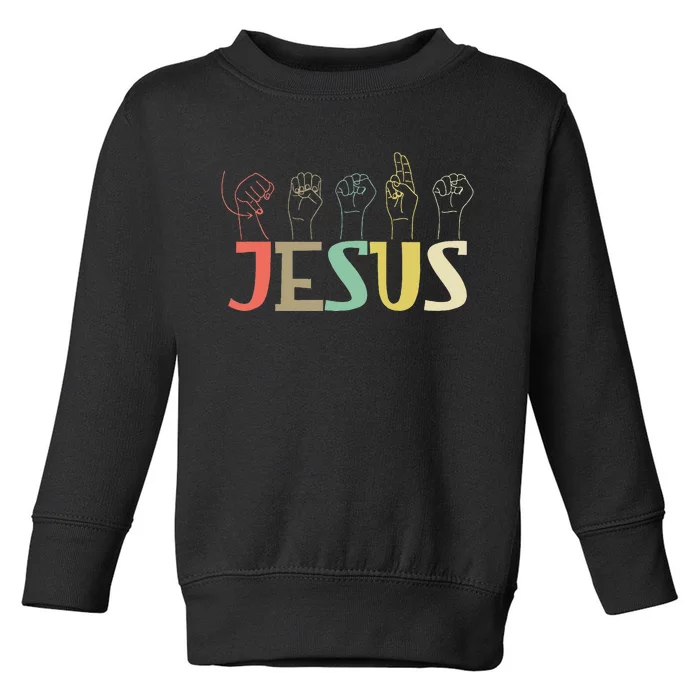 Jesus Asl Christian Deaf Dhh Asl Teacher Sign Language Toddler Sweatshirt